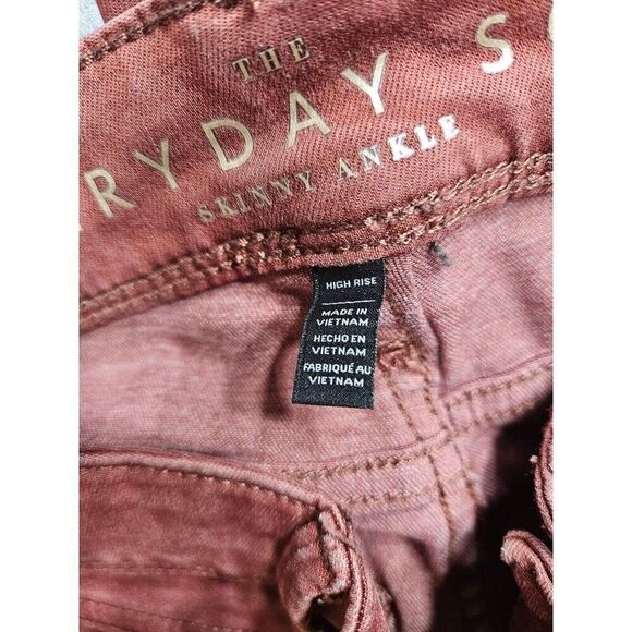 White House Black Market Womens Size 0 Short Skinny Ankle High Rise Red Jeans - Picture 5 of 12